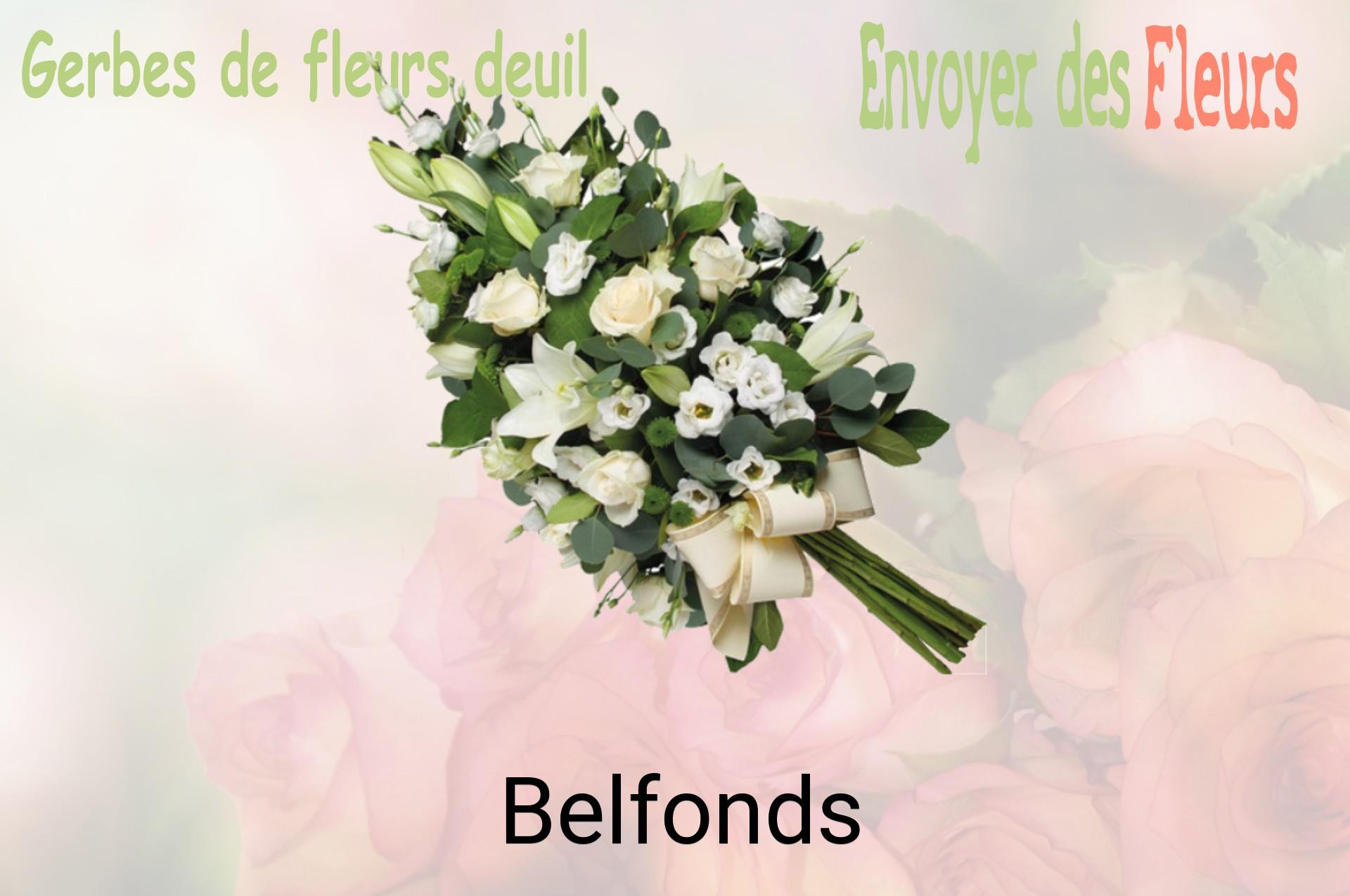 Gerbe de fleurs de deuil livrée à Belfonds